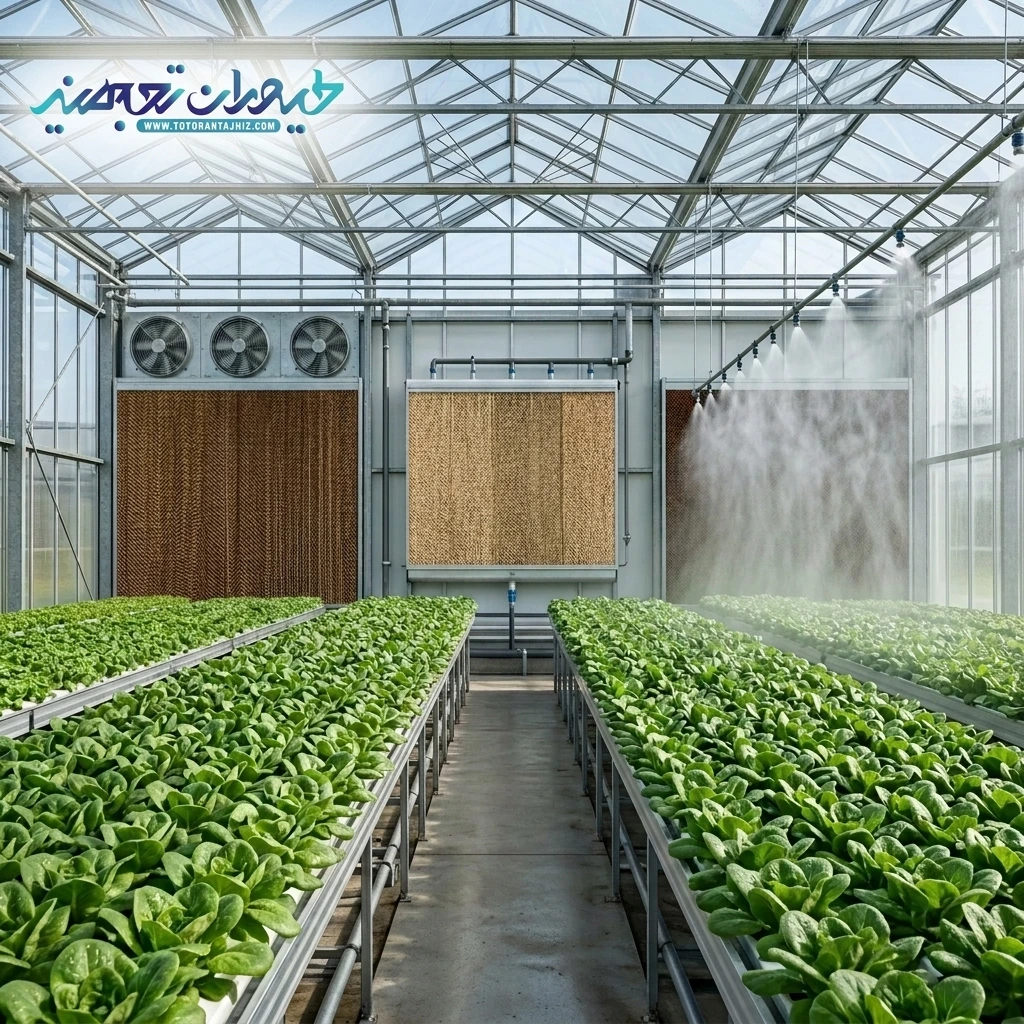 تفاوت پد سلولزی گلخانه با مه پاش؛ کدام سیستم برای گلخانه بهتر است؟